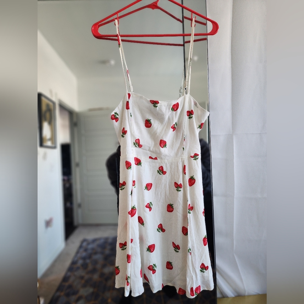 White strawberry dress